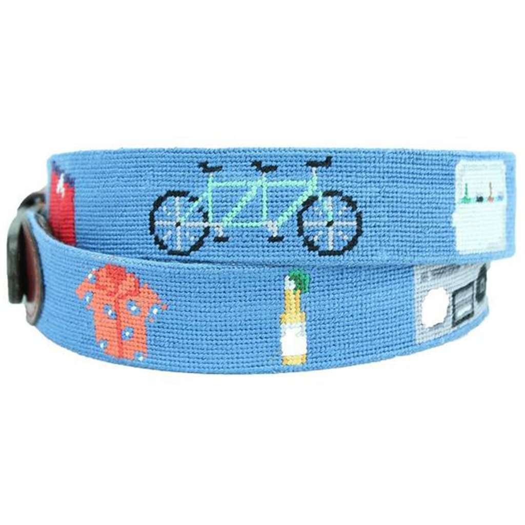 Sunday Funday Needlepoint Belt in Cornflower Blue by Smathers & Branson - Country Club Prep