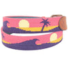 Sunset Surfing Needlepoint Belt by Smathers & Branson - Country Club Prep