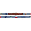 Tailgating Needlepoint Belt in Steel Grey by Smathers & Branson - Country Club Prep