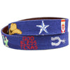 Texas Life Needlepoint Belt in Navy by Smathers & Branson - Country Club Prep