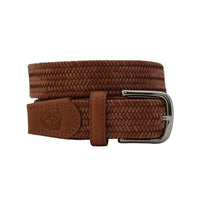 The Back Nine Woven Leather Belt in Natural by Bucks Club - Country Club Prep