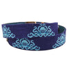 The Kraken Needlepoint Belt in Blue by Smathers & Branson - Country Club Prep