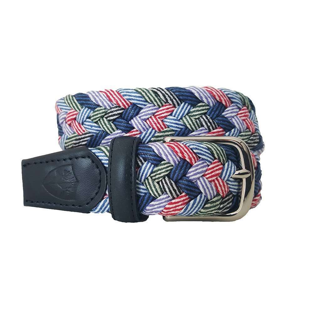 The Madras Woven Cotton Belt in Dandy Blue by Bucks Club - Country Club Prep