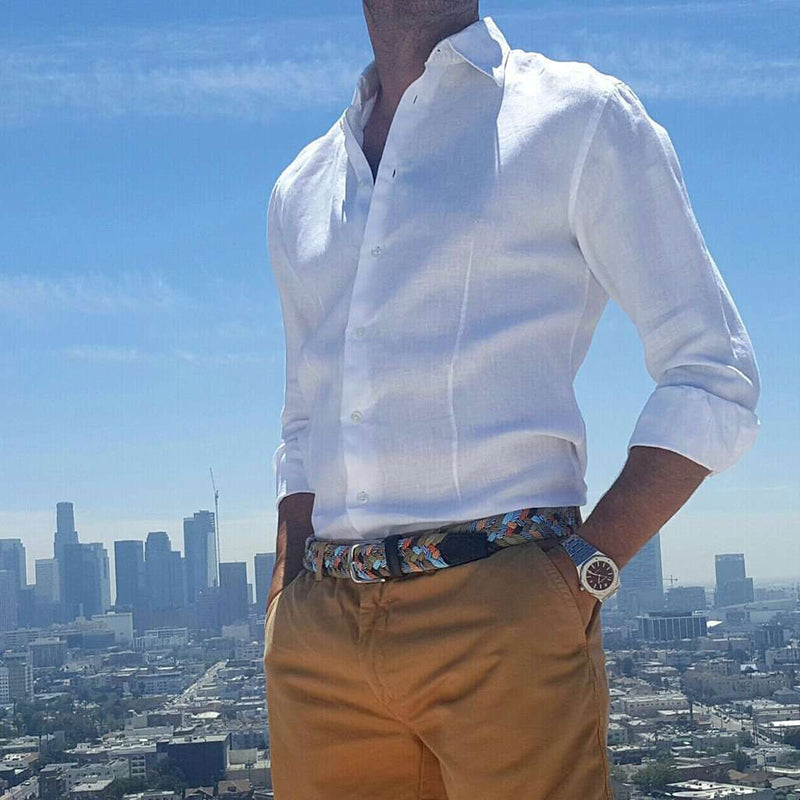 The Madras Woven Cotton Belt in Venice by Bucks Club - Country Club Prep
