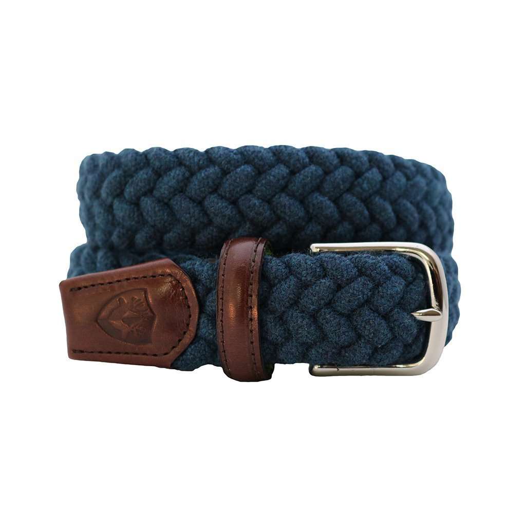The Understatement Woven Wool Belt in Royal Blue by Bucks Club - Country Club Prep