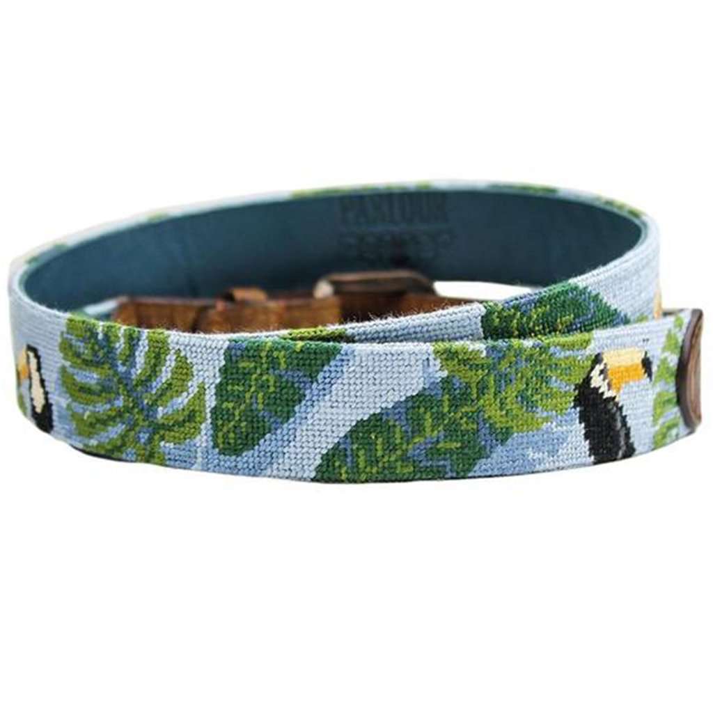 Parlour Toucan Needlepoint Belt in Tropical Blue – Country Club Prep