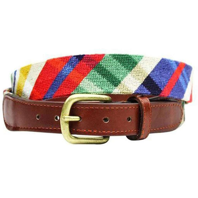Traditional Madras Needlepoint Belt by Smathers & Branson - Country Club Prep