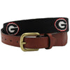 University of Georgia Needlepoint Belt in Black by Smathers & Branson - Country Club Prep