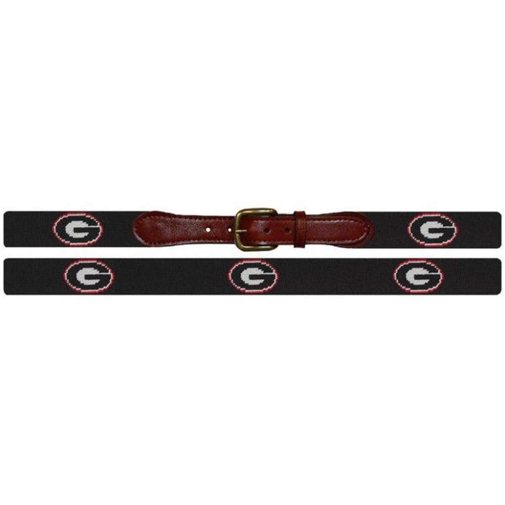 University of Georgia Needlepoint Belt in Black by Smathers & Branson - Country Club Prep