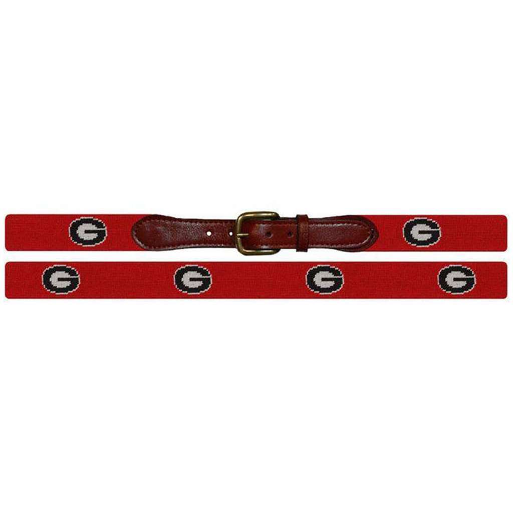 University of Georgia Needlepoint Belt in Red by Smathers & Branson - Country Club Prep