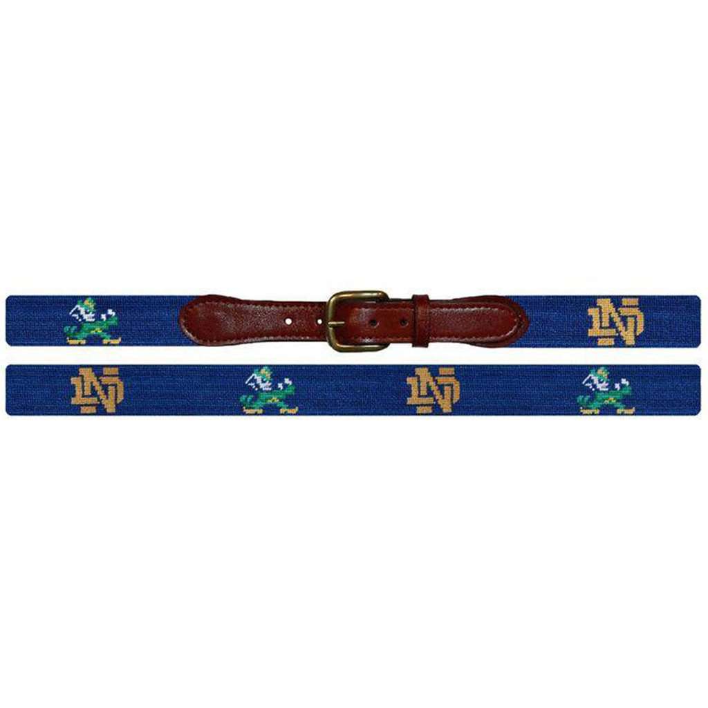 University of Notre Dame Needlepoint Belt in Navy by Smathers & Branson - Country Club Prep