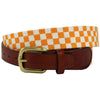 University of Tennessee Checkered Needlepoint Belt in Orange and White by Smathers & Branson - Country Club Prep