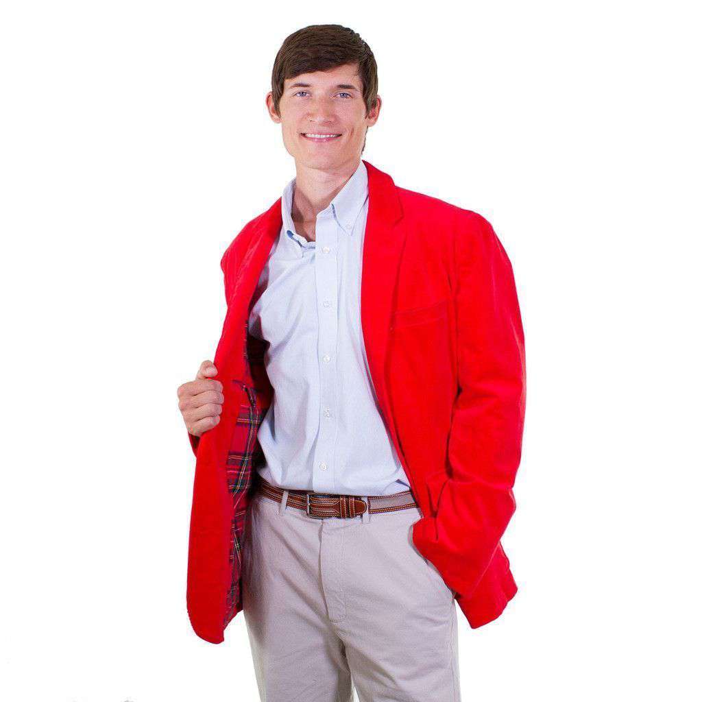 Beachcomber Corduroy Blazer in Bright Red by Castaway Clothing - Country Club Prep