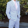 Farmington Plain-front Suit in Navy Blue Seersucker by Country Club Prep - Country Club Prep