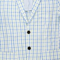 Spinnaker Seersucker Gingham Blazer in Blue/Seafoam by Castaway Clothing - Country Club Prep