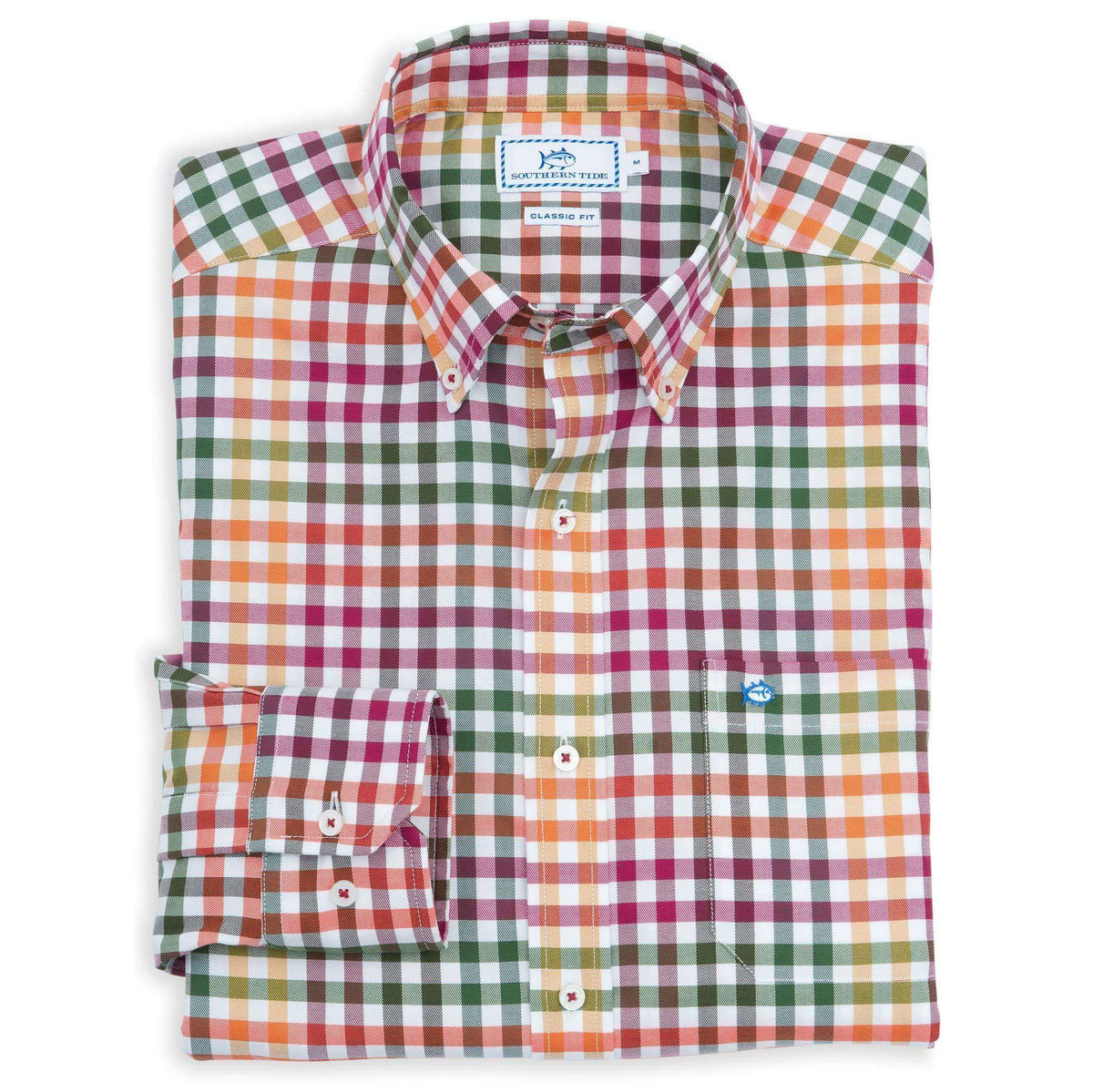 A-List Check Sport Shirt in Pomegranate by Southern Tide - Country Club Prep