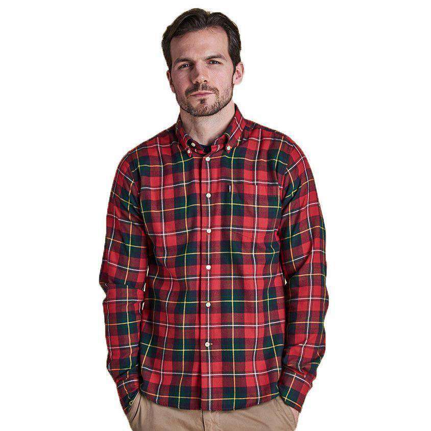 Alvin Tailored Fit Button Down in Rich Red by Barbour - Country Club Prep