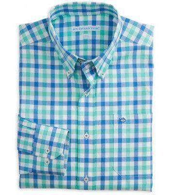 Atlantic Check Classic Fit Sport Shirt in Bermuda Teal by Southern Tide - Country Club Prep