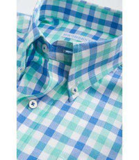 Atlantic Check Classic Fit Sport Shirt in Bermuda Teal by Southern Tide - Country Club Prep