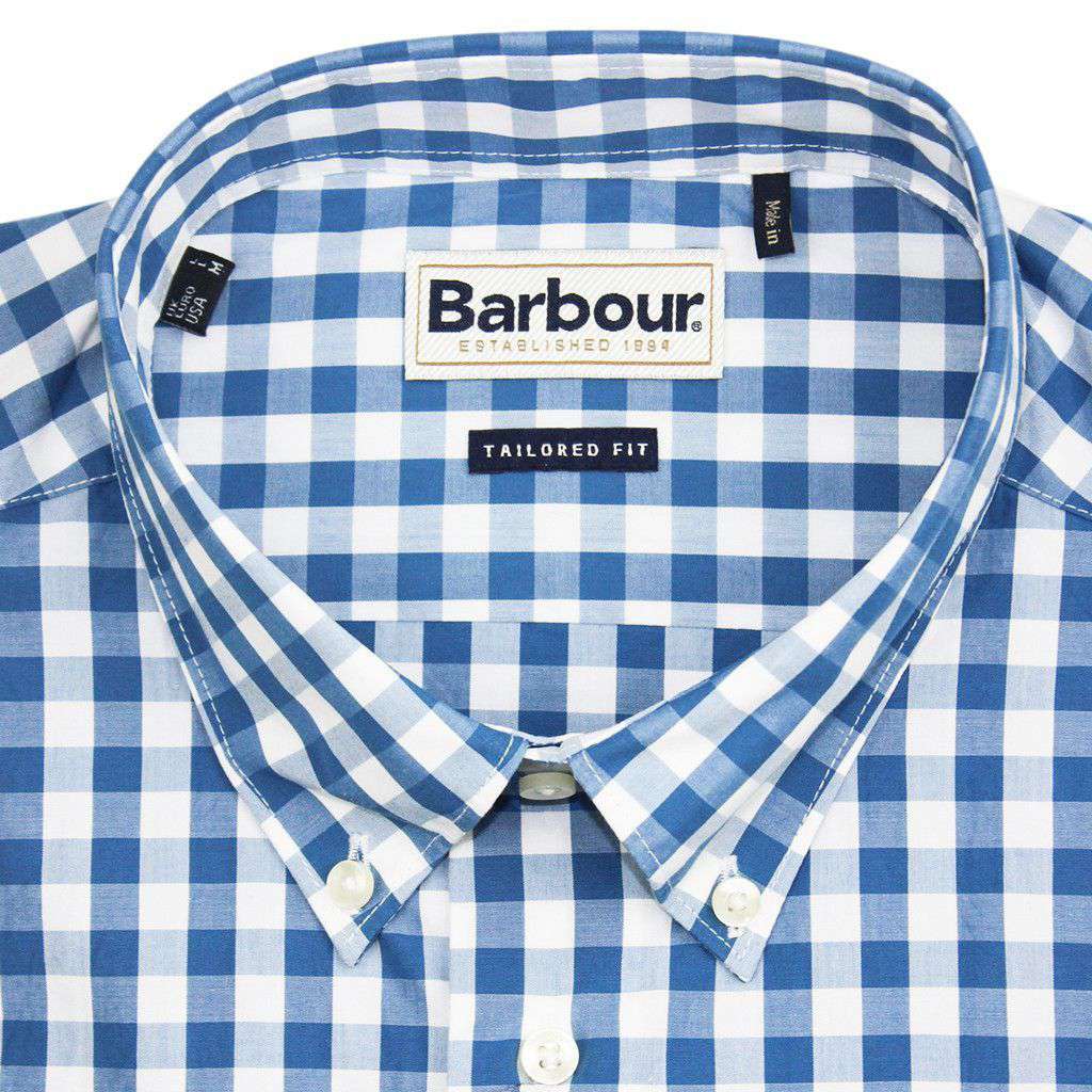 Auton Tailored Fit Button Down in Aqua by Barbour - Country Club Prep