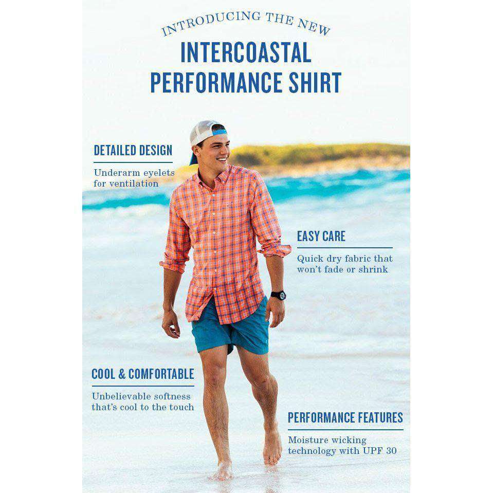 Barrier Key Plaid Intercoastal Performance Shirt in Sky Blue by Southern Tide - Country Club Prep