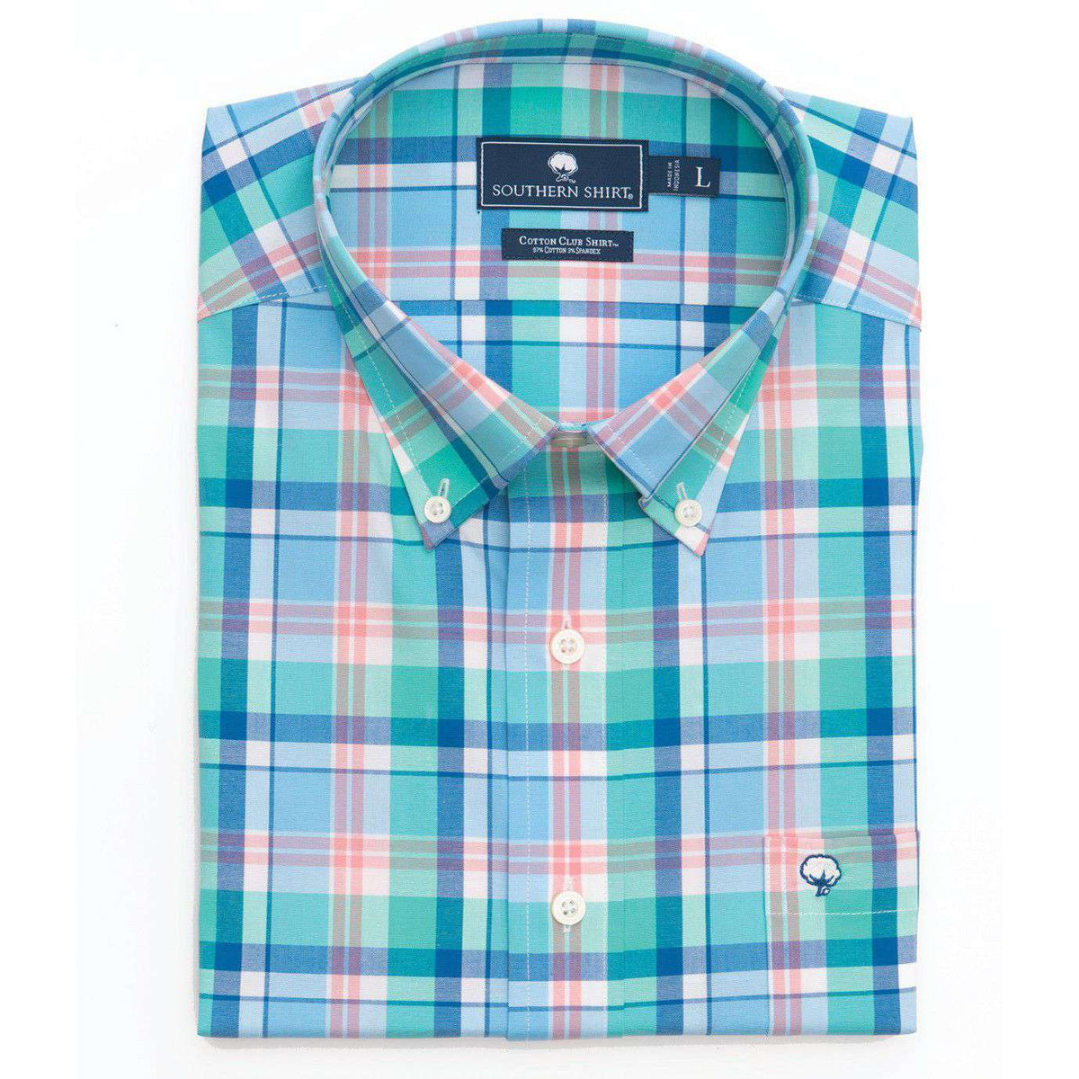 Baytowne Plaid Cotton Club Shirt in Snorkel Blue by The Southern Shirt Co. - Country Club Prep