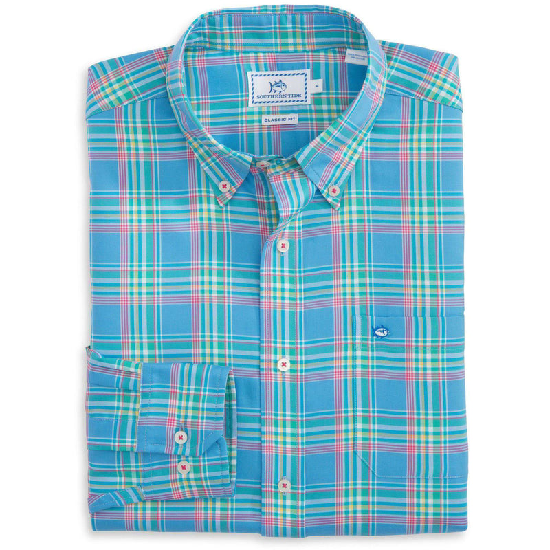 Beaufain Plaid Sport Shirt in Boat Blue by Southern Tide - Country Club Prep