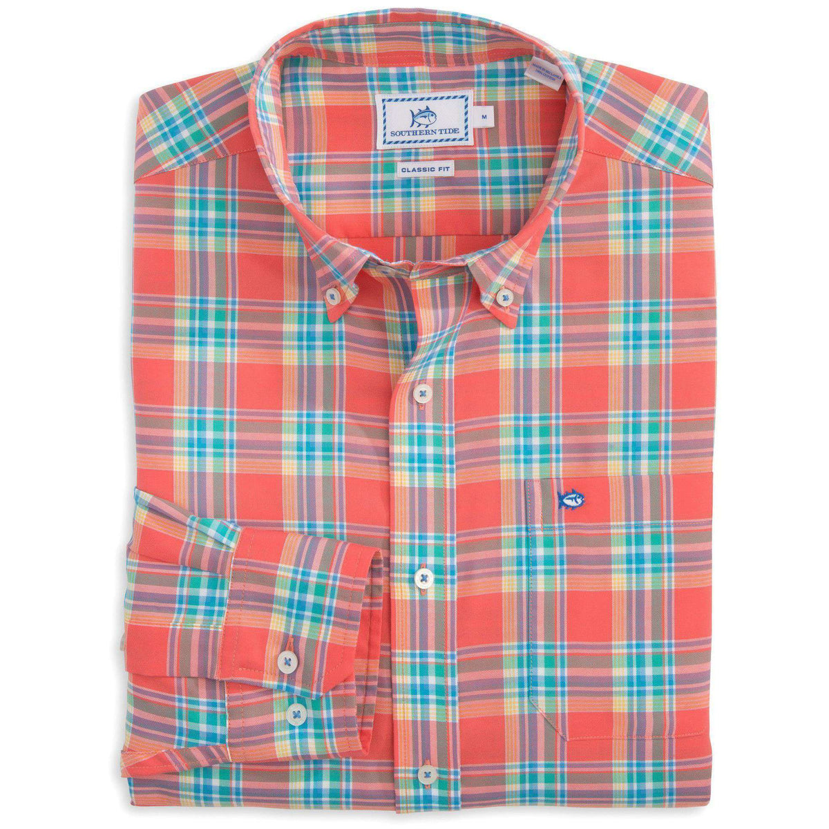 Beaufain Plaid Sport Shirt in Sunset by Southern Tide - Country Club Prep