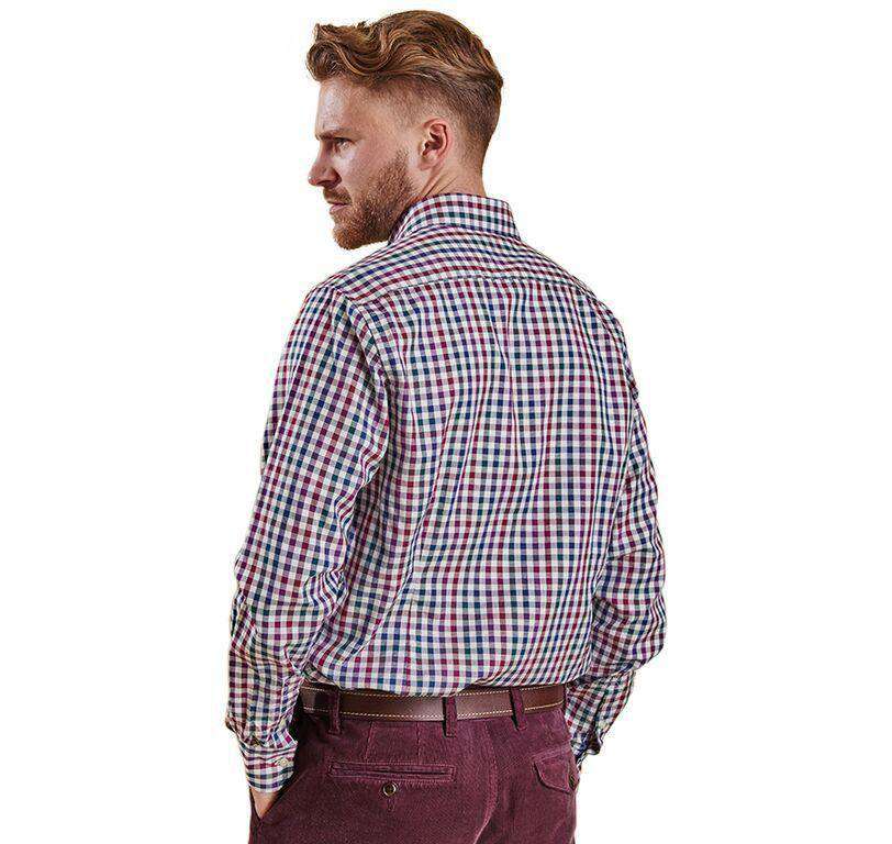 Bibury Regular Fit Button Down in Plum by Barbour - Country Club Prep