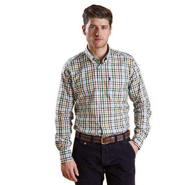 Bibury Tailored Fit Button Down in Olive by Barbour - Country Club Prep