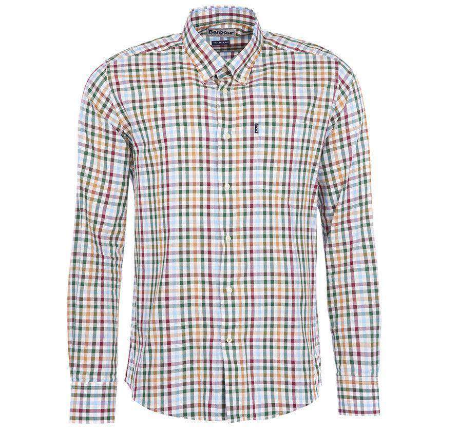 Bibury Tailored Fit Button Down in Olive by Barbour - Country Club Prep