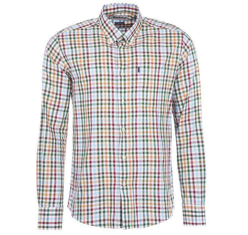 Bibury Tailored Fit Button Down in Olive by Barbour - Country Club Prep