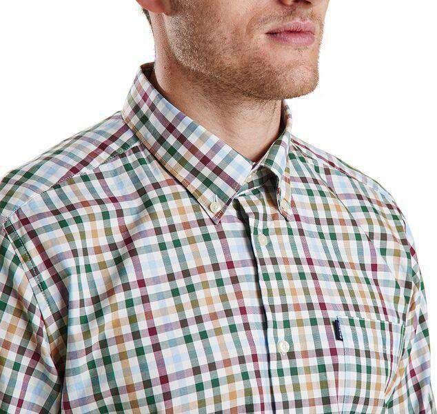 Bibury Tailored Fit Button Down in Olive by Barbour - Country Club Prep