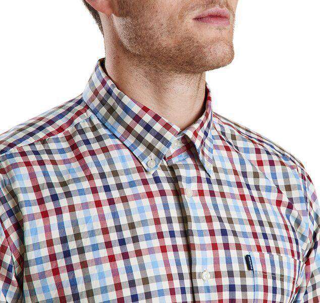 Bibury Tailored Fit Button Down in Red by Barbour - Country Club Prep
