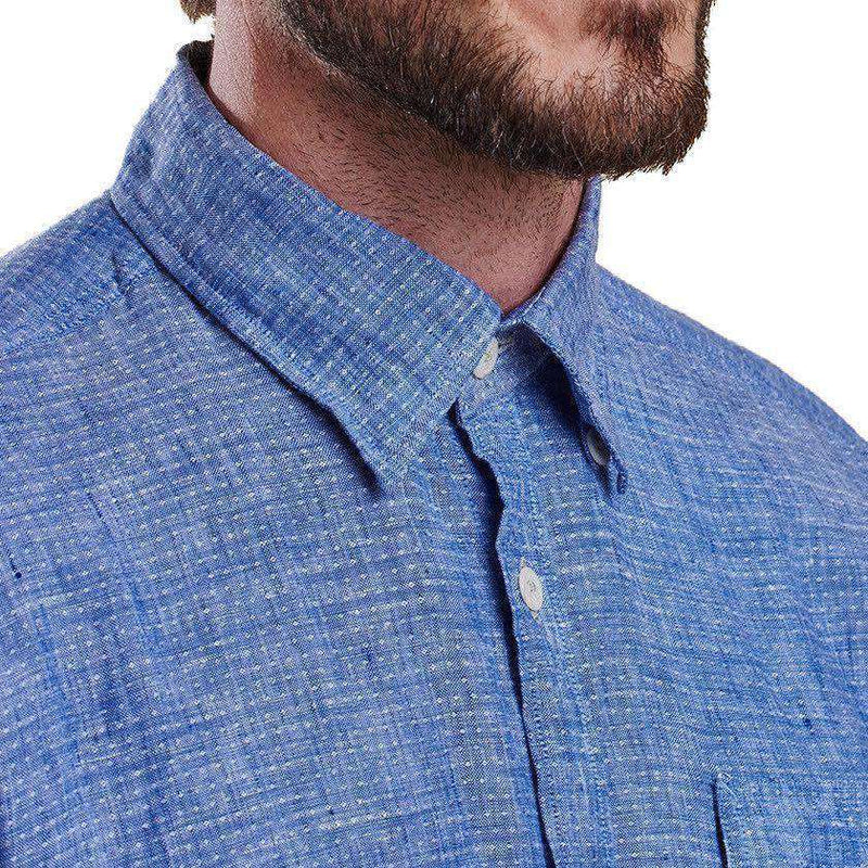 Bowspirit Linen Button Down in Indigo by Barbour - Country Club Prep