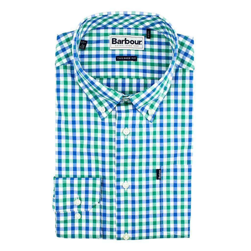 Bruce Tailored Fit Button Down in Navada Green by Barbour - Country Club Prep