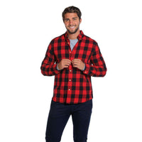 Brushed Buffalo Button Down Shirt in Red & Black by The Normal Brand - Country Club Prep