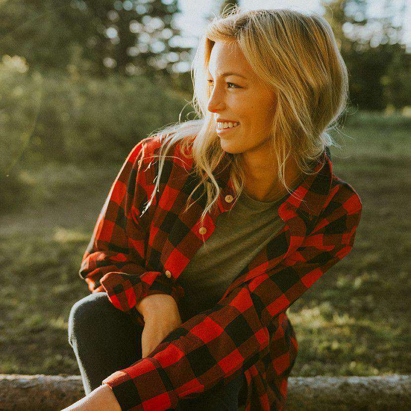 Brushed Buffalo Button Down Shirt in Red & Black by The Normal Brand - Country Club Prep