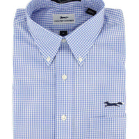 Button Down in Blue Mini Gingham by Country Club Prep - Country Club Prep