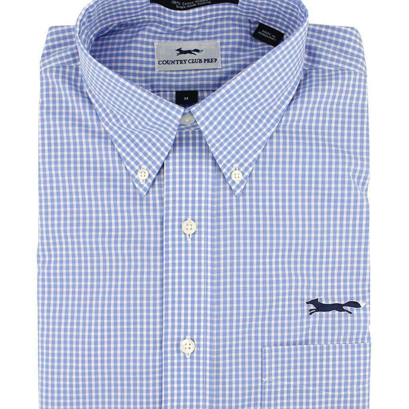 Button Down in Blue Mini Gingham by Country Club Prep - Country Club Prep