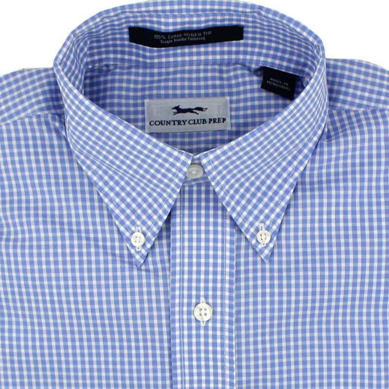 Button Down in Blue Mini Gingham by Country Club Prep - Country Club Prep