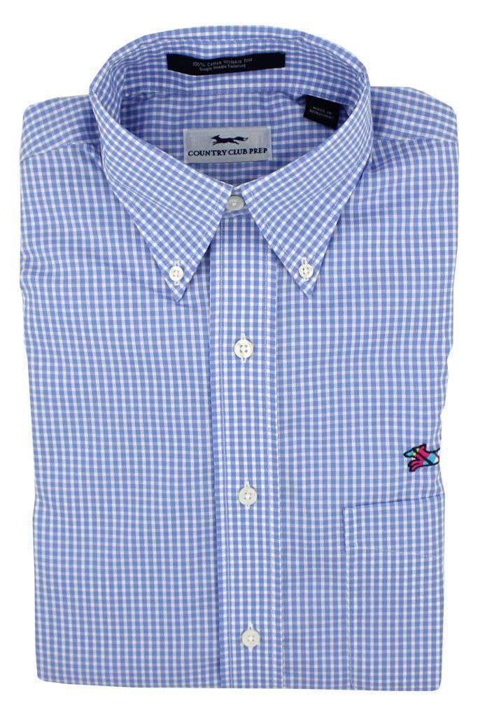 Button Down in Blue Mini Gingham by Country Club Prep - Country Club Prep