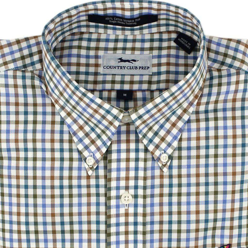Button Down in Blue Multi Gingham by Country Club Prep - Country Club Prep