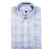 Button Down in Blue with Gold Window Pane Check by Country Club Prep - Country Club Prep