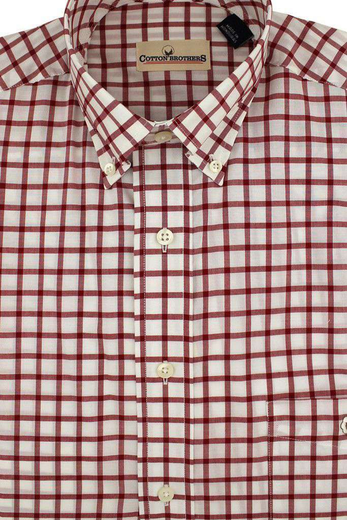 Button Down in Crimson Check by Cotton Brothers - Country Club Prep