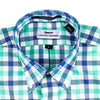 Country Club Prep Button Down in Green & Blue Large Check