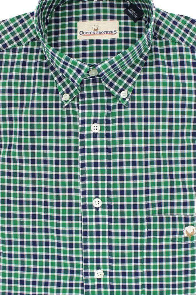 Button Down in Hunter Gingham by Cotton Brothers - Country Club Prep