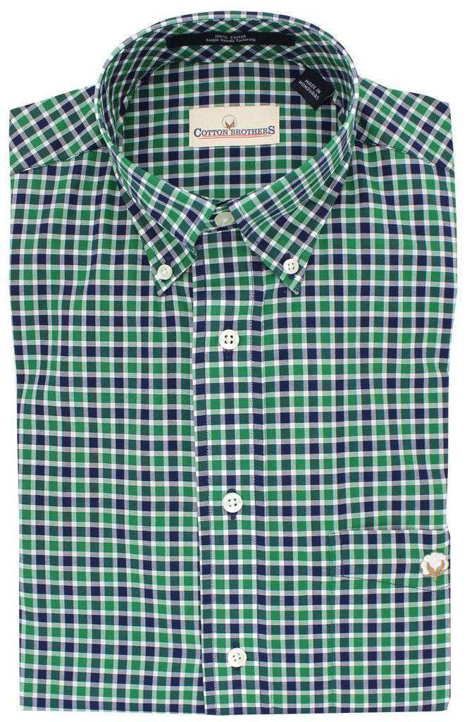 Button Down in Hunter Gingham by Cotton Brothers - Country Club Prep