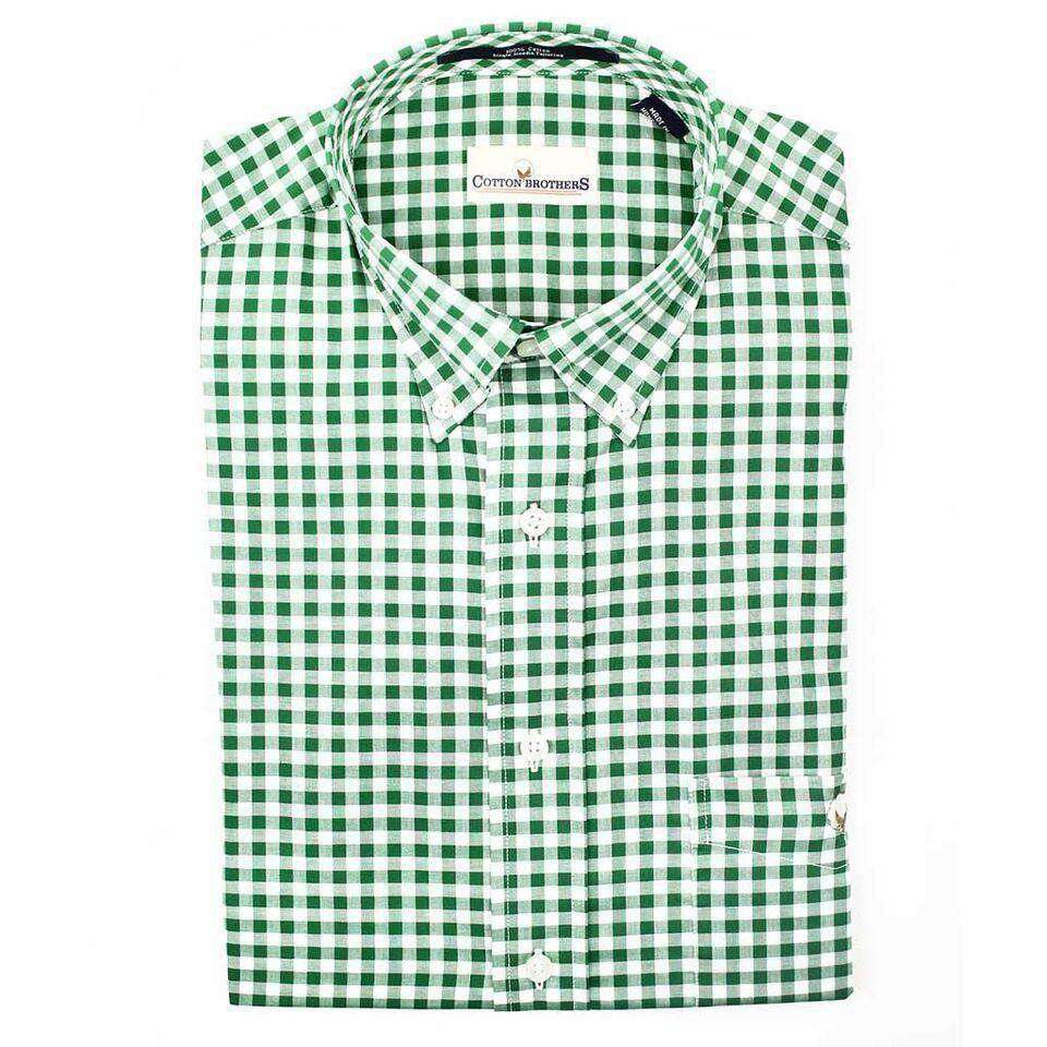 Button Down in Hunter Green Gingham by Cotton Brothers - Country Club Prep