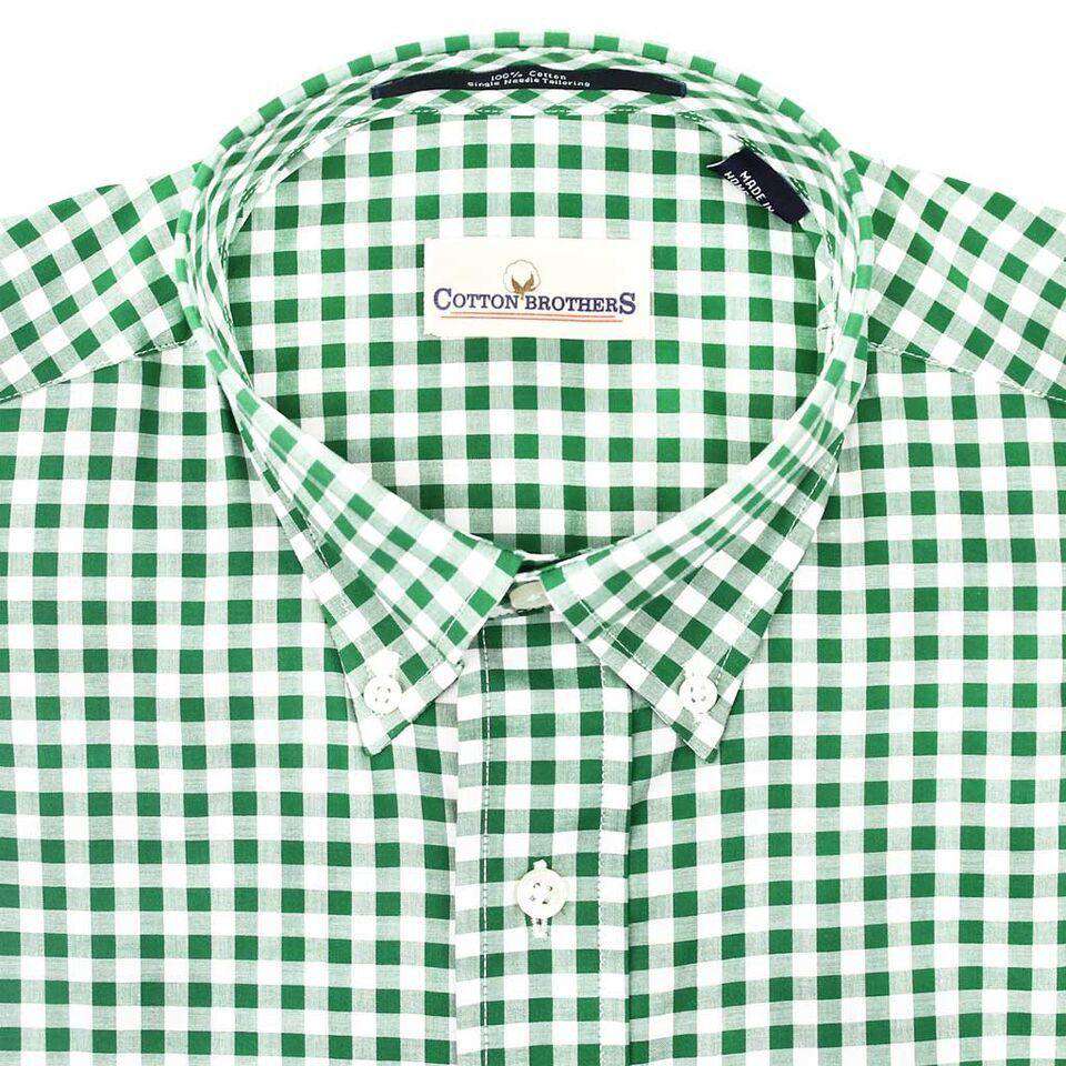 Button Down in Hunter Green Gingham by Cotton Brothers - Country Club Prep